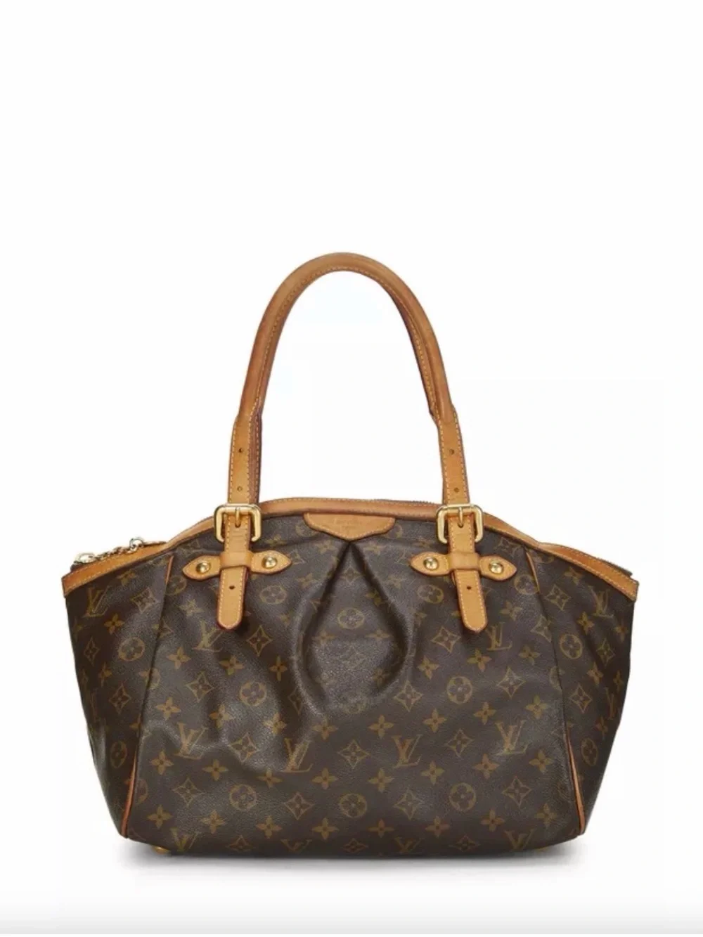 Louis Vuitton Monogram Canvas Tote with Tan Leather Handles